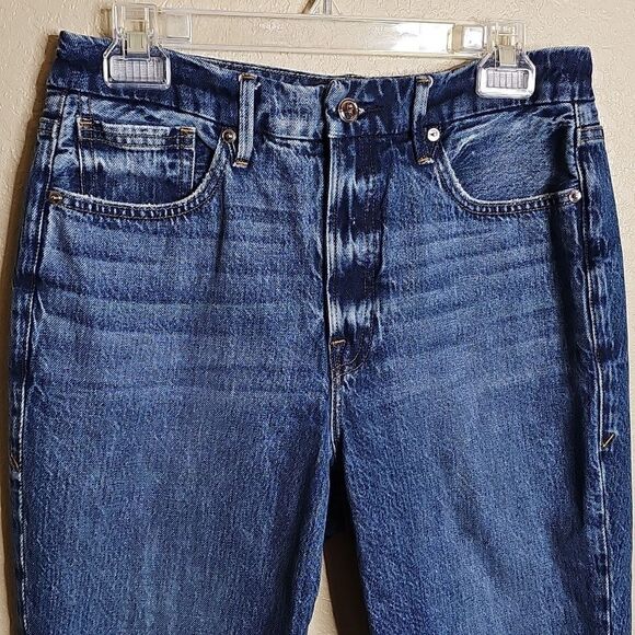 Good American 4/27 Good Vintage Straight Ripped Blue Distressed Jeans - Picture 3 of 10